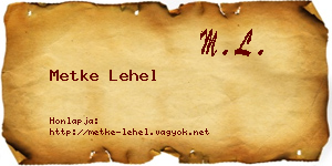 Metke Lehel névjegykártya
